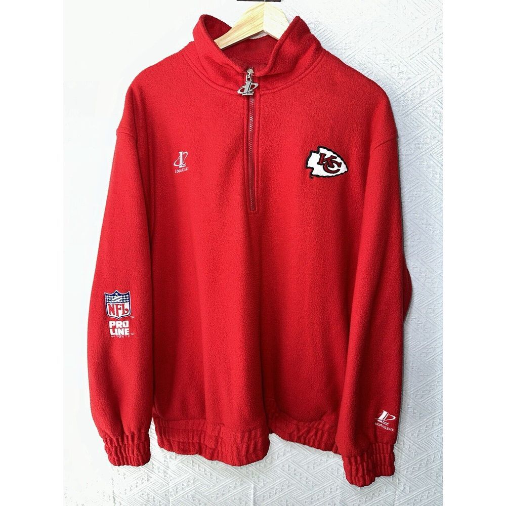 VTG KANSAS CITY CHIEFS NFL PRO LINE LOGO ATHLETIC FLEECE PULLOVER JACKET SZ M‎